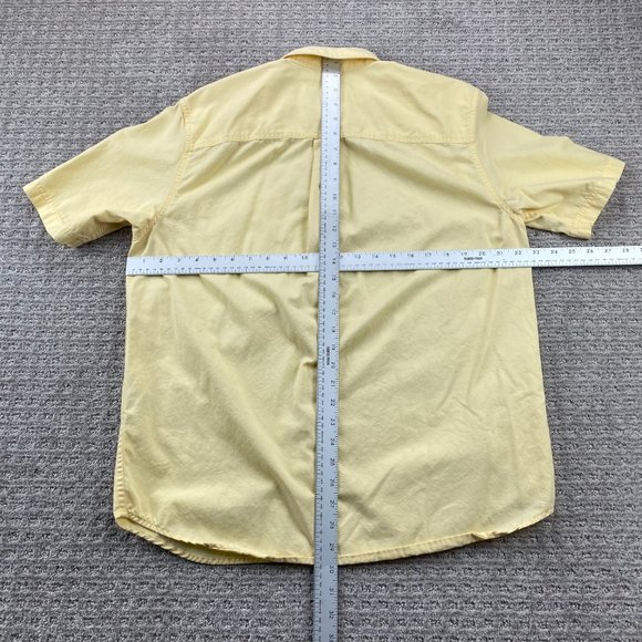 Eddie Bauer Shirt Men Medium M Yellow Button Down Short Sleeve Casual Pocket - Picture 10 of 12
